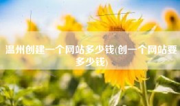温州创建一个网站多少钱(创一个网站要多少钱)