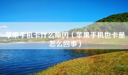 苹果手机卡什么原因（苹果手机也卡是怎么回事）