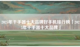 2025年干手器十大品牌好手机排行榜「2025年干手器十大品牌」