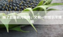 除了赵丽颖冯绍峰，又有一对情侣发糖啦