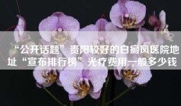 “公开话题”贵阳较好的白癜风医院地址“宣布排行榜”光疗费用一般多少钱