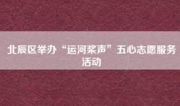 北辰区举办“运河桨声”五心志愿服务活动