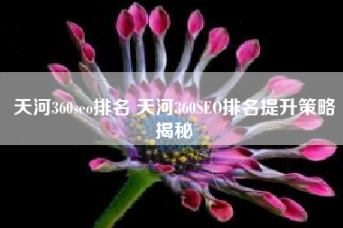 天河360seo排名 天河360SEO排名提升策略揭秘