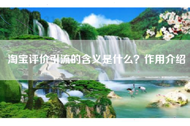 淘宝评价引流的含义是什么？作用介绍