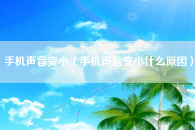 手机声音变小（手机声音变小什么原因）