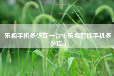 乐视手机多少钱一台（乐视智能手机多少钱）