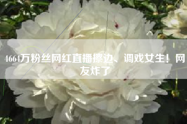 4664万粉丝网红直播擦边、调戏女生！网友炸了