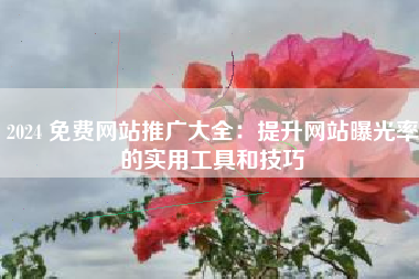 2024 免费网站推广大全：提升网站曝光率的实用工具和技巧